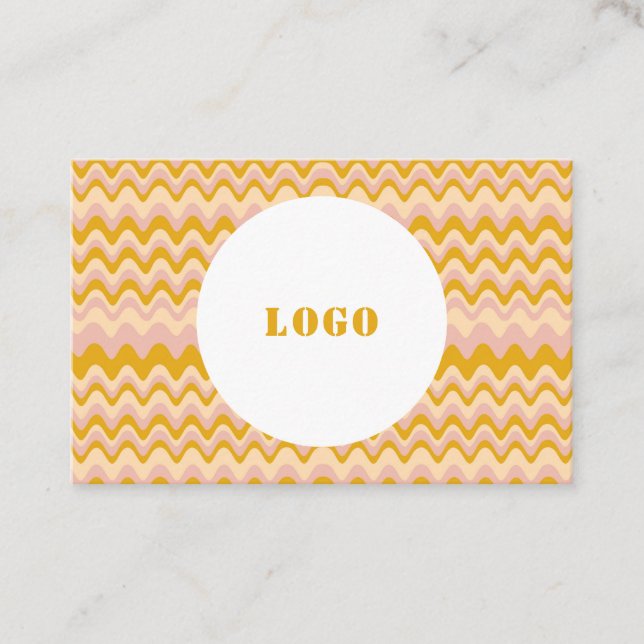 Personalised Boho Abstract Waves Business Card (Front)