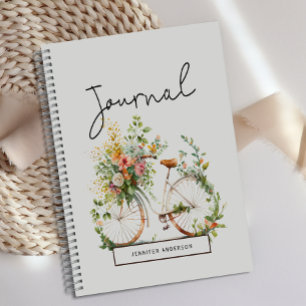 Personalised Boho Bicycle Floral Journal 