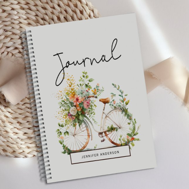 Personalised Boho Bicycle Floral Journal  (Creator Uploaded)