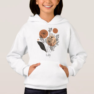 Personalised Boho Botanical Kids Hoodie