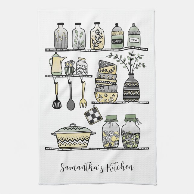 Personalised Boho Chic Modern Farmhouse Decor  Tea Towel (Vertical)