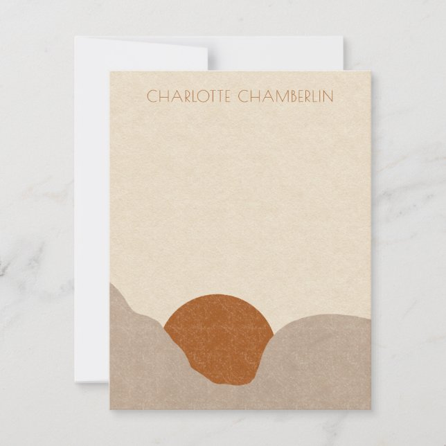 Personalised Boho Desert Sun Note Cards (Front)