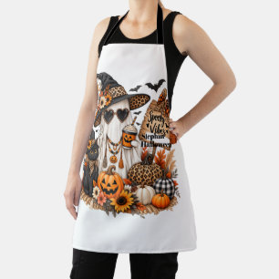 Personalised Boho Halloween Spooky Vibes Ghost Tot Apron