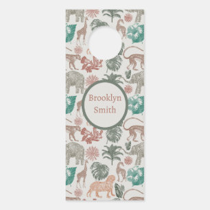 Personalised Boho Jungle Safari Door Hanger