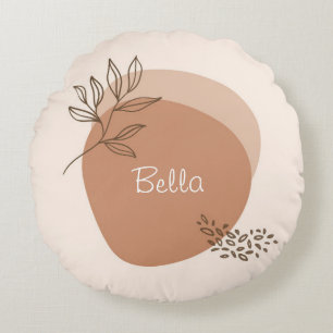 Personalised boho minimalist round cushion
