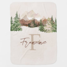 Personalised BOHO Mountain Name Baby Blanket