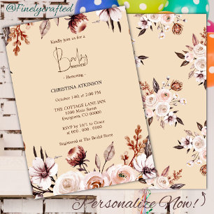 Personalised Boho Nature Wildflower Baby Shower Invitation