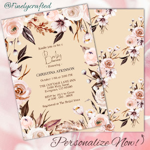 Personalised Boho Nature Wildflower Baby Shower Invitation