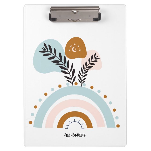 personalised boho rainbow custom clipboard (Front)