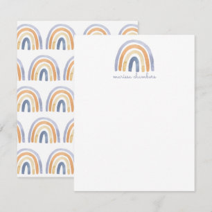 Personalised Boho Rainbow Flat Note Card