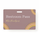 Personalised Boho Rainbow Hall Pass Badge