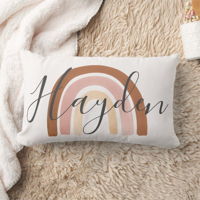 Personalised Boho Rainbow Name Pillow (Blanket)