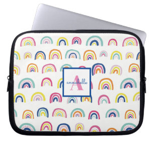 Personalised Boho Rainbow Pattern Laptop Sleeve