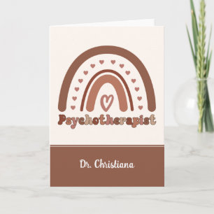 Personalised Boho Rainbow Psychotherapist Card
