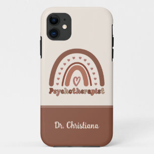 Personalised Boho Rainbow Psychotherapist  iPhone 11 Case