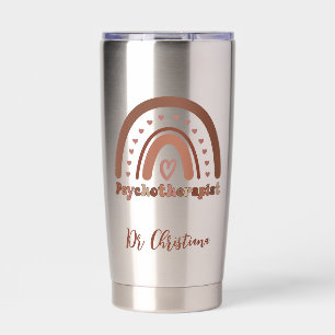 Personalised Boho Rainbow Psychotherapist Insulated Tumbler