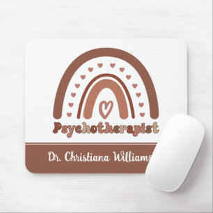Personalised Boho Rainbow Psychotherapist Mouse Pad