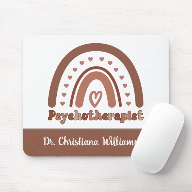 Personalised Boho Rainbow Psychotherapist  Mouse Pad (With Mouse)