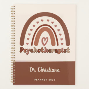 Personalised Boho Rainbow Psychotherapist  Planner