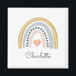 Personalised Boho Rainbow Watercolor Magnet<br><div class="desc">Trendy boho watercolor rainbow personalised magnet.</div>