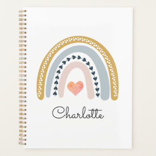 Personalised Boho Rainbow Watercolor  Planner