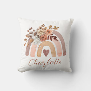 Personalised Boho Rust Terracotta Rainbow  Cushion