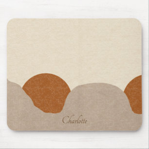 Personalised Boho Terracotta Sand Abstract  Mouse Pad