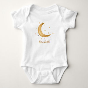Personalised Boho Watercolor Moon & Stars – Cute Baby Bodysuit