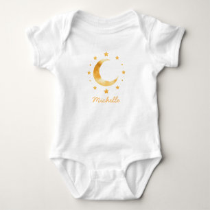 Personalised Boho Watercolor Moon & Stars – Cute   Baby Bodysuit