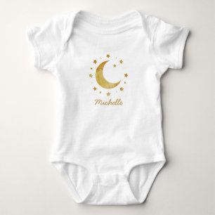 Personalised Boho Watercolor Moon & Stars – Cute   Baby Bodysuit