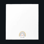 Personalised Boho Watercolor Rainbow  Notepad<br><div class="desc">Cute boho style watercolor rainbow note pad personalised with your name.</div>