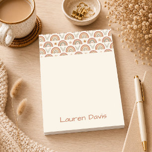 Personalised Boho Watercolor Rainbow Post-it Notes