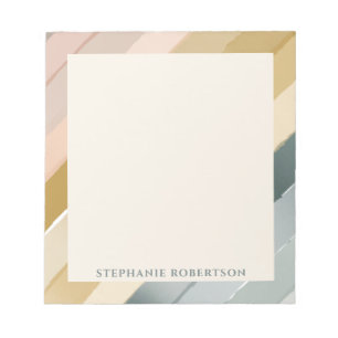 Personalised Boho Watercolor Stripe Gradient Name Notepad
