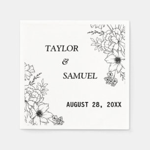 Personalised Boho Wedding Cocktail Paper Napkin