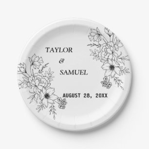 Personalised Boho Wedding Cocktail Paper Plate