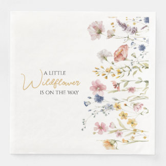 Personalised Boho Wildflower Baby Shower Napkin
