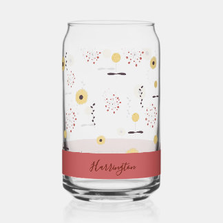 Personalised Boho Wildflower With Custom Name Can Glass