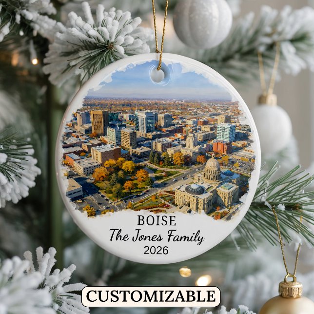 Personalised Boise Ornament, Custom Idaho State Ceramic Ornament (Creator Uploaded)