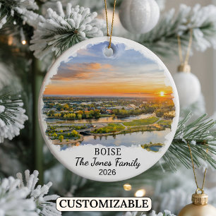 Personalised Boise Ornament, Custom Idaho State Ceramic Ornament