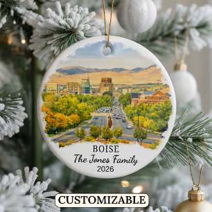 Personalised Boise Ornament, Custom Idaho State Ceramic Ornament
