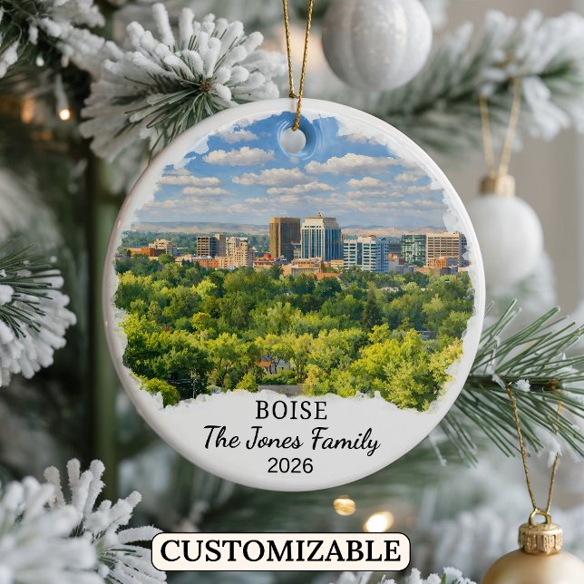 Personalised Boise Ornament, Custom Idaho State Ceramic Ornament (Creator Uploaded)