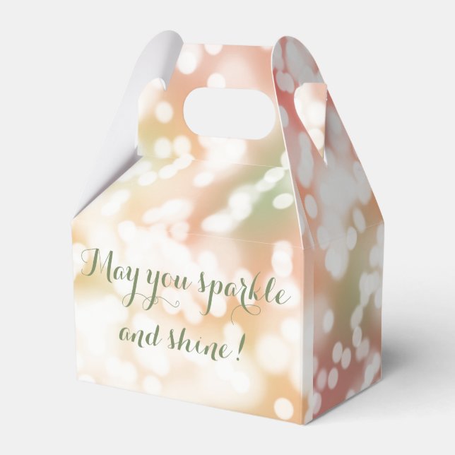 Personalised Bokeh lights Sparkle Party Favour Box (Back Side)