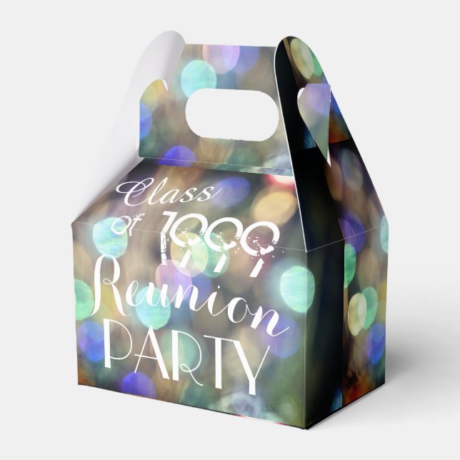 Personalised Bokeh Sparkle Lights Party Favour Box (Front Side)