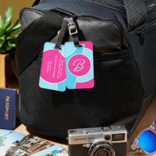 Personalised Bold Bright Fun Chic Abstract Art Luggage Tag