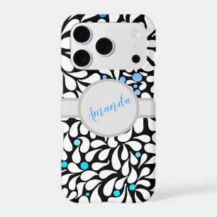 Personalised Bold modern flowers blue teal ombre