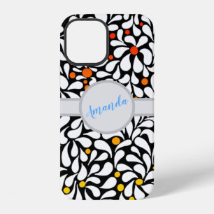 Personalised Bold modern flowers warm ombre iPhone 12 Case