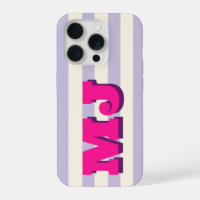 Personalised Bold Monogram, Lavender Stripe