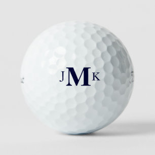 Personalised Bold Navy Monogram Titleist Pro VI Golf Balls