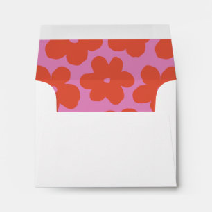 Personalised Bold Retro Pink and Orange Floral Envelope