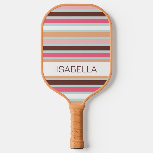 Personalised Bold Stripes Pickleball Paddle (Front)